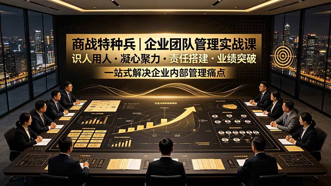 (19534期)商战特种兵|企业团队管理实战课:识人用人|凝心聚力|责任搭建|业绩突破,一站式解决企业内部管理痛点 (19534期)商战特种兵|企业团队管理实战课:识人用人|凝心聚力|责任搭建|业绩突破,一站式解决企业内部管理痛点