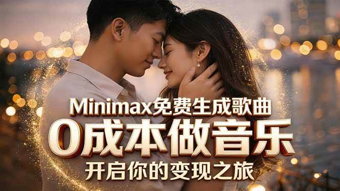 (18401期)Minimax免费生成歌曲实测!0成本做音乐,说唱流行Lofi一键生成-卓越网创