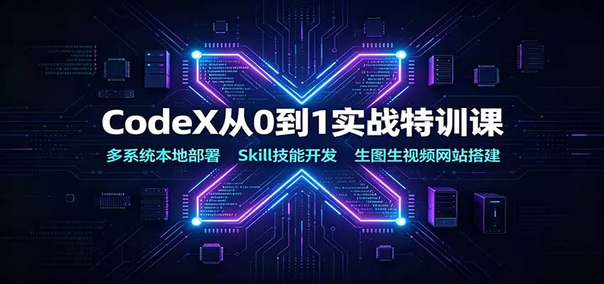 CodeX从0到1实战特训课:多系统本地部署,Skill技能开发,生图生视频网站搭建-卓越网创