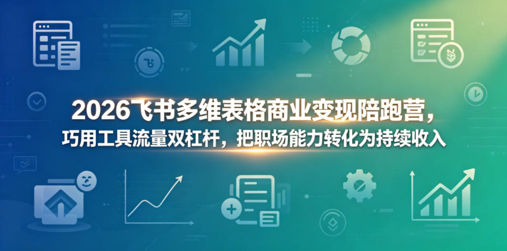 2026飞书多维表格商业变现陪跑营，巧用工具流量双杠杆，把职场能力转化为持续收入-卓越网创