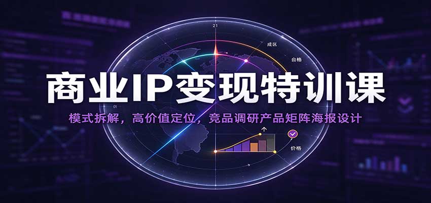 商业IP变现特训课：模式拆解，高价值定位，竞品调研产品矩阵海报设计-卓越网创