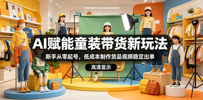 AI赋能童装带货新玩法,新手从零起号,低成本制作货品视频稳定出单 AI赋能童装带货新玩法,新手从零起号,低成本制作货品视频稳定出单