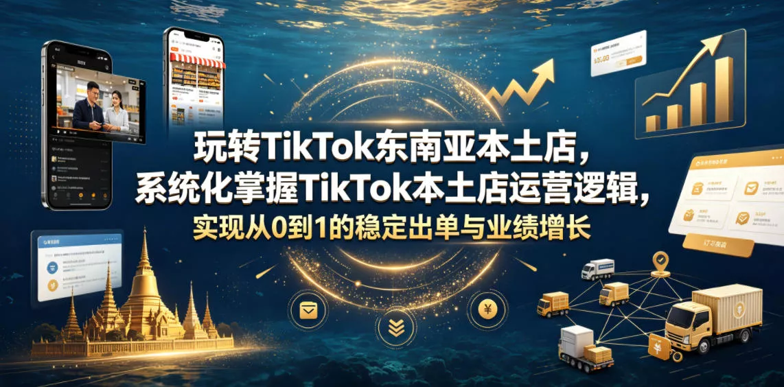 玩转TikTok东南亚本土店,系统化掌握TikTok本土店运营逻辑,实现从0到1的稳定出单与业绩增长-卓越网创