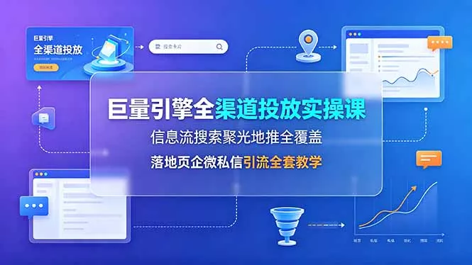 巨量引擎全渠道投放实操课,信息流搜索聚光地推全覆盖,落地页企微私信引流全套教学 巨量引擎全渠道投放实操课,信息流搜索聚光地推全覆盖,落地页企微私信引流全套教学