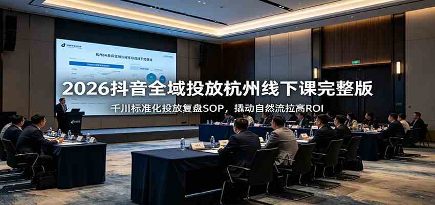 2026抖音全域投放杭州线下课完整版:千川标准化投放复盘SOP,撬动自然流拉高ROI 2026抖音全域投放杭州线下课完整版:千川标准化投放复盘SOP,撬动自然流拉高ROI