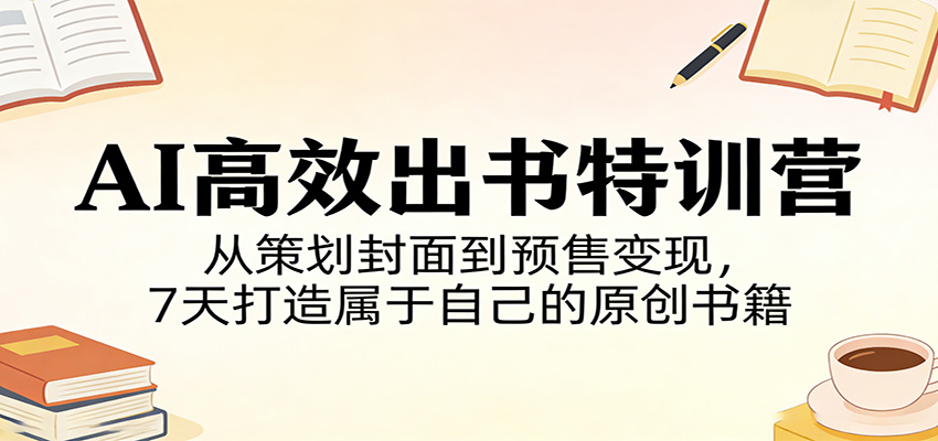 AI高效出书特训营:从策划封面到预售变现,7天打造属于自己的原创书籍 AI高效出书特训营:从策划封面到预售变现,7天打造属于自己的原创书籍