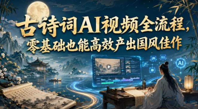 古诗词AI视频全流程,零基础也能高效产出国风佳作 古诗词AI视频全流程,零基础也能高效产出国风佳作