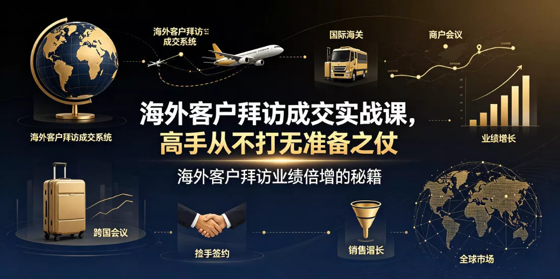 海外客户拜访成交实战课,高手从不打无准备之仗,海外客户拜访业绩倍增的秘籍-卓越网创