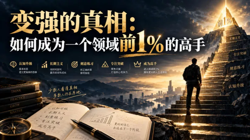 付费文章：变强的真相：如何成为一个领域前1%的高手-卓越网创