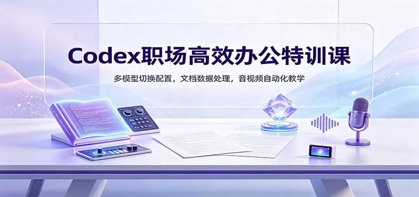 Codex职场高效办公特训课:多模型切换配置,文档数据处理,音视频自动化教学-卓越网创