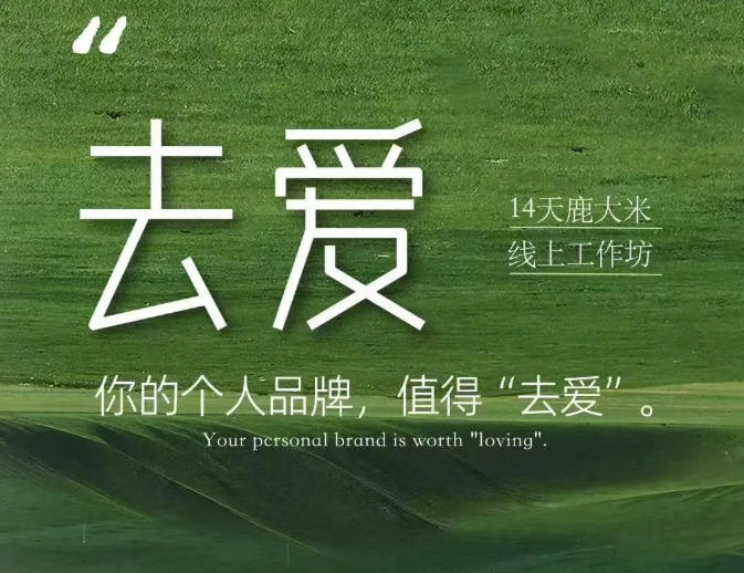 去爱14天鹿大米线上工作坊,你的个人品牌,值得“去爱” 去爱14天鹿大米线上工作坊,你的个人品牌,值得“去爱”