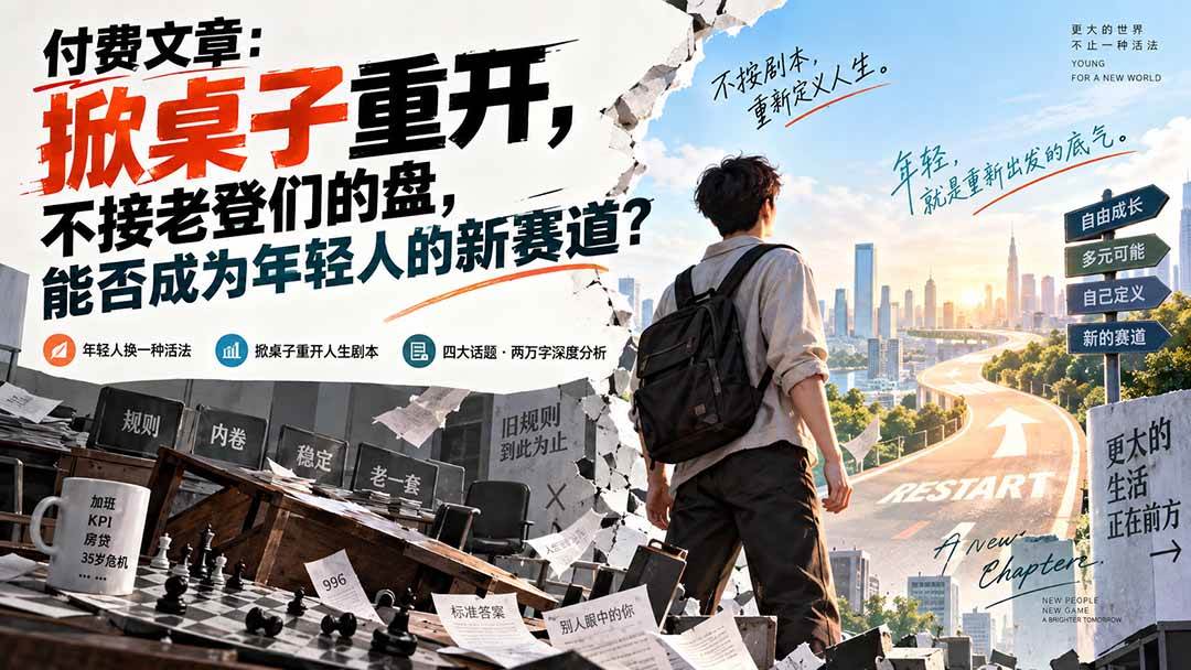 （20557期）付费文章：掀桌子重开，不接老登们的盘，能否成为年轻人的新赛道？-卓越网创