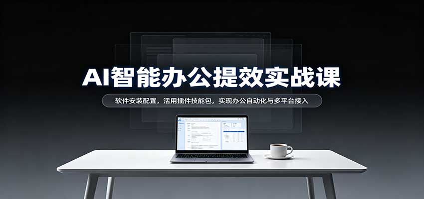 AI智能办公提效实战课：软件安装配置，活用插件技能包，实现办公自动化与多平台接入-卓越网创