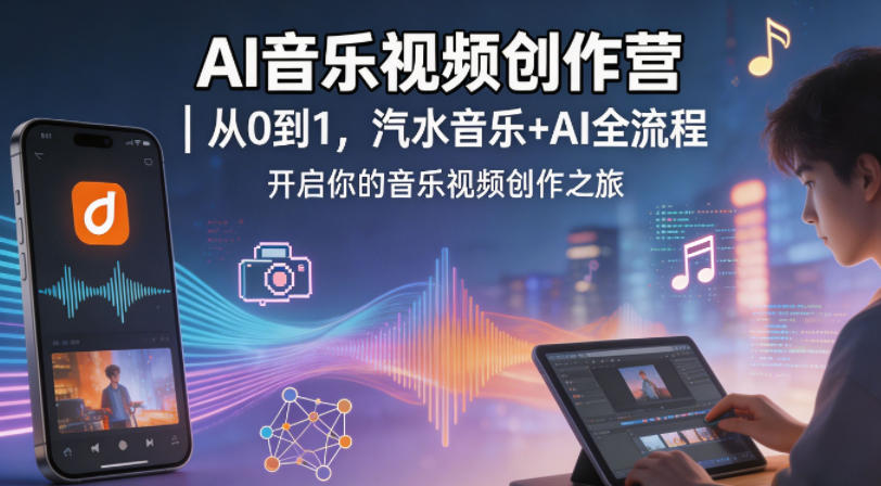 AI音乐视频创作营｜从0到1，汽水音乐+AI全流程，开启你的音乐视频创作之旅-卓越网创