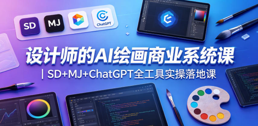 设计师的AI绘画商业系统课|SD+MJ+ChatGPT全工具实操落地课 设计师的AI绘画商业系统课|SD+MJ+ChatGPT全工具实操落地课