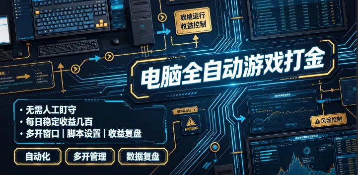 电脑全自动游戏打金,无需人工盯守,每日稳定收益几百!【揭秘】 电脑全自动游戏打金,无需人工盯守,每日稳定收益几百!【揭秘】