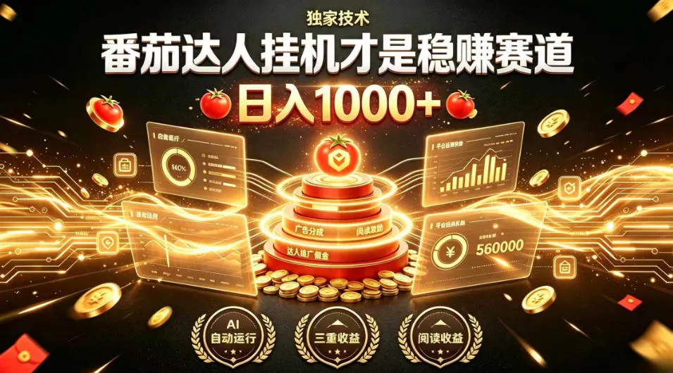 别再瞎找副业!番茄达人挂G才是稳賺赛道,日入1000+,全程傻瓜式操作,可矩阵放大【揭秘】 别再瞎找副业!番茄达人挂G才是稳賺赛道,日入1000+,全程傻瓜式操作,可矩阵放大【揭秘】