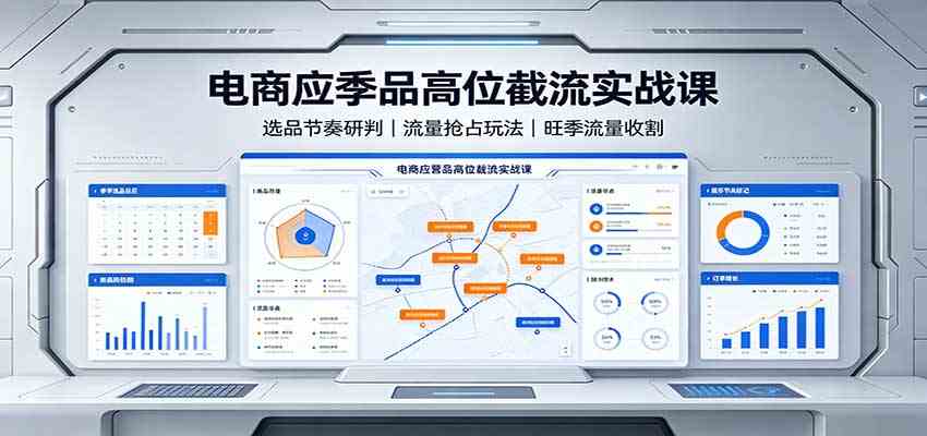 电商应季品高位截流实战课:选品节奏研判,流量抢占玩法,旺季流量收割-卓越网创