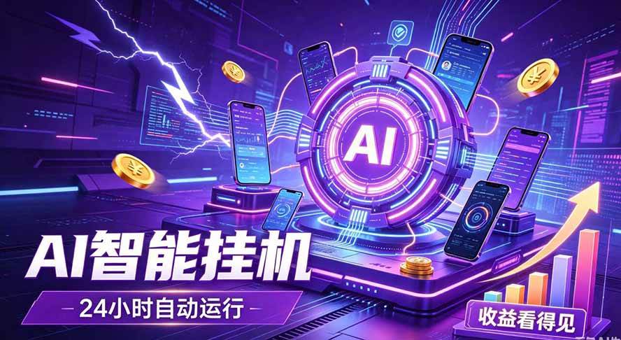 （19755期）AI智能广告挂机，躺赚新模式 设备托管运行，解放双手持续变现-卓越网创