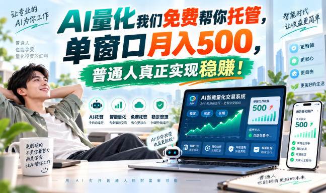 （20607期）AI量化副业天花板，单窗口月入500，普通人真正实现稳赚！-卓越网创