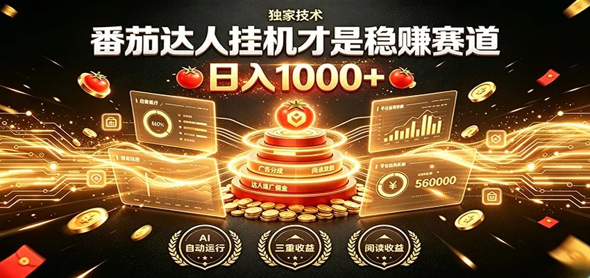 别再瞎找副业！番茄达人挂机才是稳赚赛道 日入1000+-卓越网创