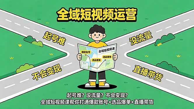 (18877期)起号难?没流量?不会变现?全域短视频课帮你打通爆款账号+选品爆单+直播带货 (18877期)起号难?没流量?不会变现?全域短视频课帮你打通爆款账号+选品爆单+直播带货