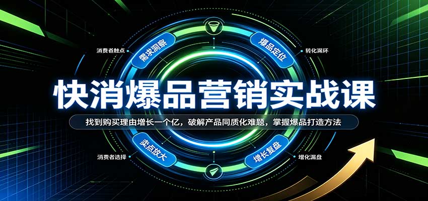 快消爆品营销实战课:找到购买理由增长一个亿,破解产品同质化难题,掌握爆品打造方法-卓越网创