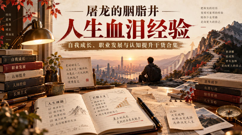 屠龙的胭脂井人生血泪经验｜自我成长、职业发展与认知提升干货合集【文档】-卓越网创