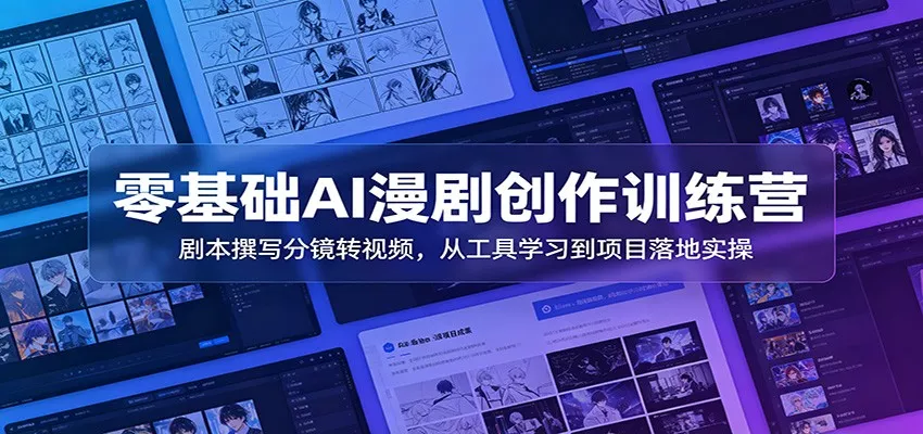零基础AI漫剧创作训练营：剧本撰写分镜转视频，从工具学习到项目落地实操-卓越网创
