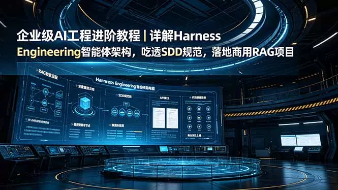 企业级AI工程进阶教程|详解Harness Engineering智能体架构,吃透SDD规范,落地商用RAG项目 企业级AI工程进阶教程|详解Harness Engineering智能体架构,吃透SDD规范,落地商用RAG项目