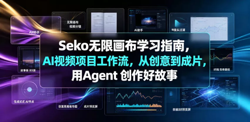 Seko无限画布学习指南，AI视频项目工作流，从创意到成片，用Agent 创作好故事-卓越网创