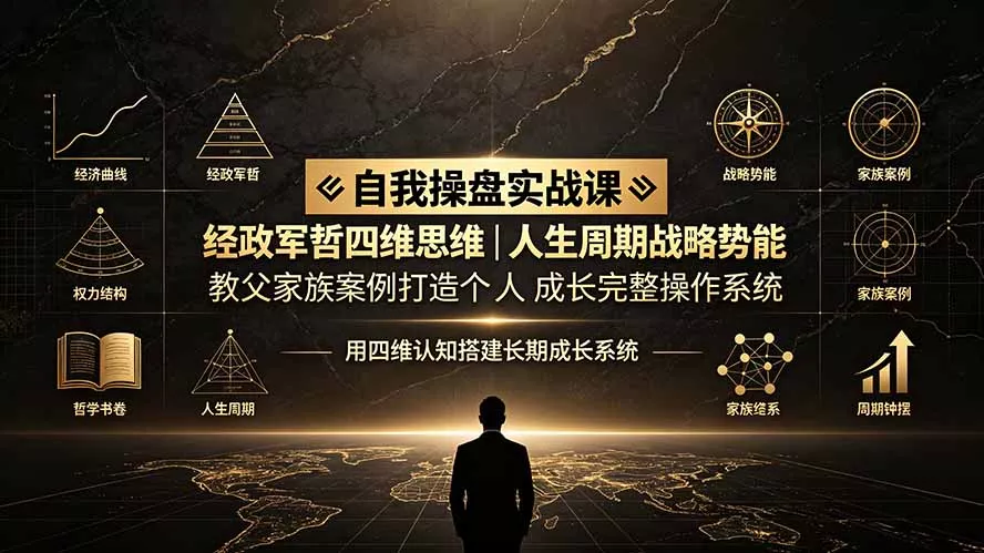 自我操盘实战课:经政军哲四维思维|人生周期战略势能|教父家族案例打造个人成长完整操作系统 自我操盘实战课:经政军哲四维思维|人生周期战略势能|教父家族案例打造个人成长完整操作系统