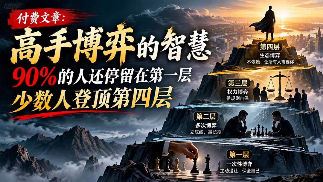 （20628期）【无水印】付费文章：高手博弈的智慧，90%的人还停留在第一层，少数人登顶第四层-卓越网创