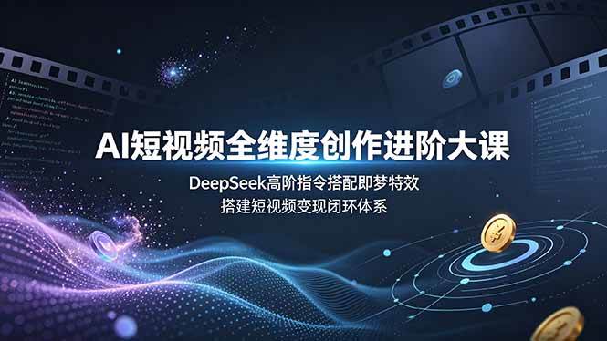 (19153期)AI短视频全维度创作进阶大课,DeepSeek高阶指令搭配即梦特效,搭建短视频变现闭环体系 (19153期)AI短视频全维度创作进阶大课,DeepSeek高阶指令搭配即梦特效,搭建短视频变现闭环体系