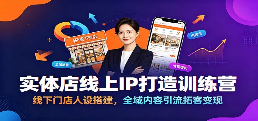 实体店线上IP打造训练营：线下门店人设搭建，全域内容引流拓客变现-卓越网创