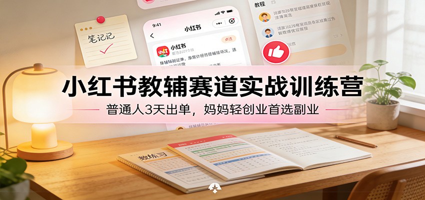 小红书教辅赛道实战训练营:普通人3天出单,妈妈轻创业首选副业 小红书教辅赛道实战训练营:普通人3天出单,妈妈轻创业首选副业