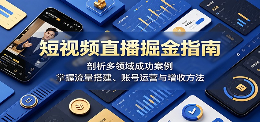 短视频直播掘金指南:剖析多领域成功案例,掌握流量搭建、账号运营与增收方法-卓越网创