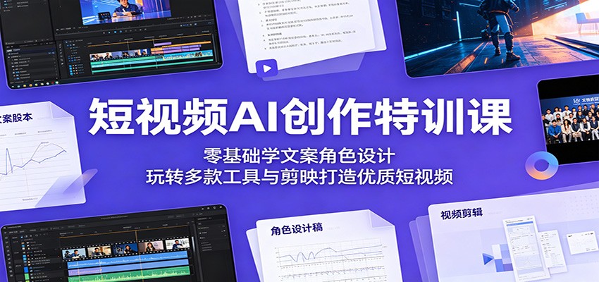短视频AI创作特训课:零基础学文案角色设计,玩转多款工具与剪映打造优质短视频 短视频AI创作特训课:零基础学文案角色设计,玩转多款工具与剪映打造优质短视频