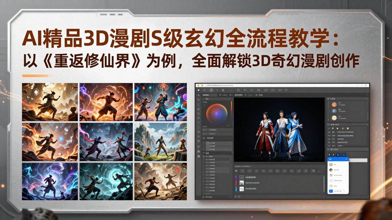 (17882期)AI精品3D漫剧S级玄幻全流程教学:以《重返修仙界》为例,全面解锁3D奇幻漫剧创作-卓越网创