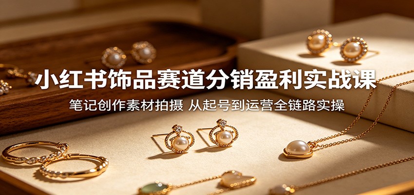 小红书饰品赛道分销盈利实战课:笔记创作素材拍摄,从起号到运营全链路实操 小红书饰品赛道分销盈利实战课:笔记创作素材拍摄,从起号到运营全链路实操