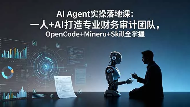 AI Agent实操落地课:一人+AI打造专业财务审计团队,OpenCode+Mineru+Skill全掌握-卓越网创