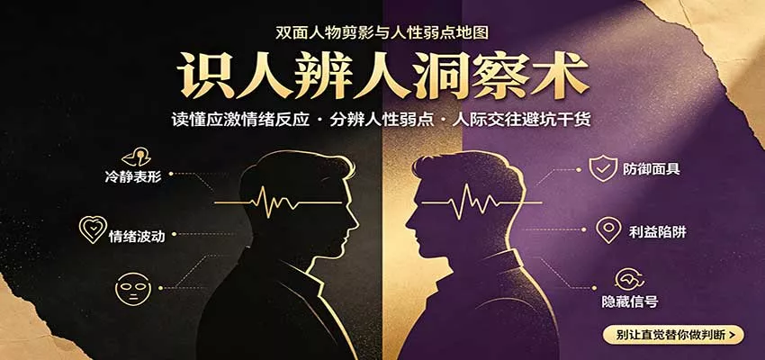 识人辨人终极心法:读懂应激情绪反应,分辨人性弱点,人际交往避坑干货-卓越网创