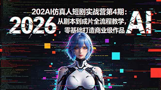 (18656期)2026AI仿真人短剧实战营第4期:从剧本到成片全流程教学,零基础打造商业级作品-卓越网创