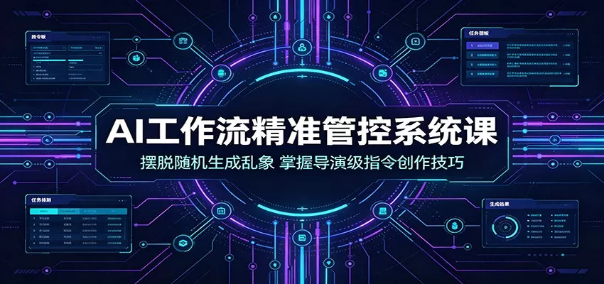 AI工作流精准管控系统课：摆脱随机生成乱象，掌握导演级指令创作技巧-卓越网创