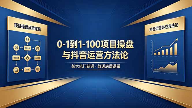0-1到1-100怎么建?某大佬门徒课教透项目操盘底层逻辑+抖音运营必成方法论 0-1到1-100怎么建?某大佬门徒课教透项目操盘底层逻辑+抖音运营必成方法论