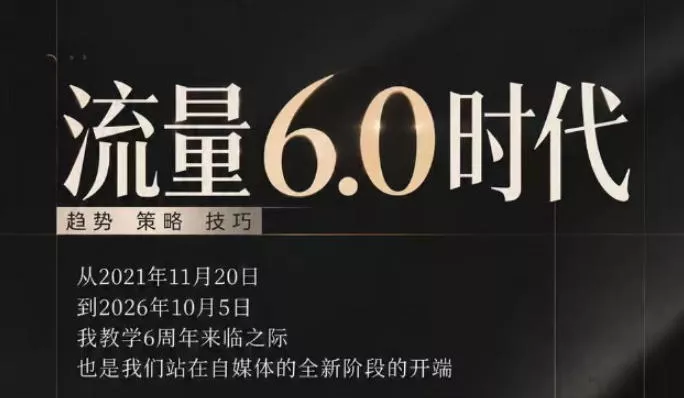 流量6.0时代直播课2026年10月,流量6.0时代的趋势、策略、技巧,2027年前,你的IP能否做起来,本场直播就是你的转折点 流量6.0时代直播课2026年10月,流量6.0时代的趋势、策略、技巧,2027年前,你的IP能否做起来,本场直播就是你的转折点