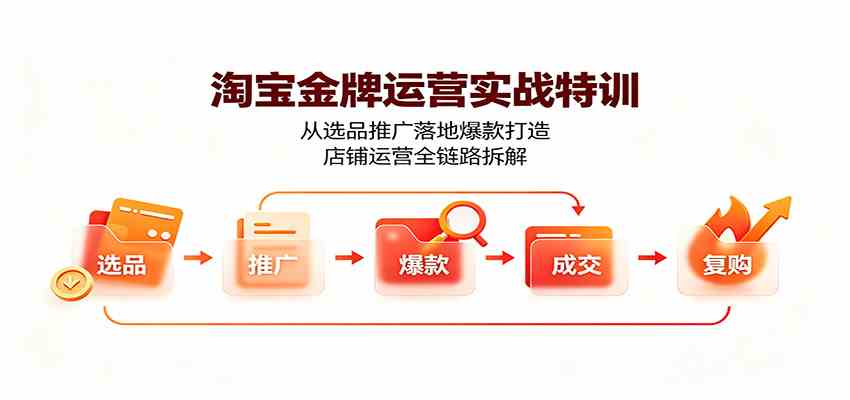 淘宝金牌运营实战特训：从选品推广落地爆款打造，店铺运营全链路拆解-卓越网创