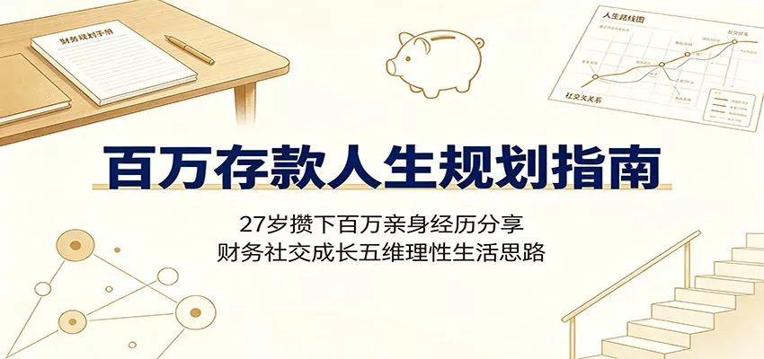 百万存款人生规划指南：27岁攒下百万亲身经历分享，财务社交成长五维理性生活思路-卓越网创