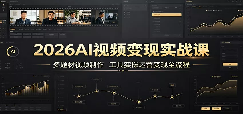 2026AI视频变现实战课：多题材视频制作，工具实操运营变现全流程-卓越网创