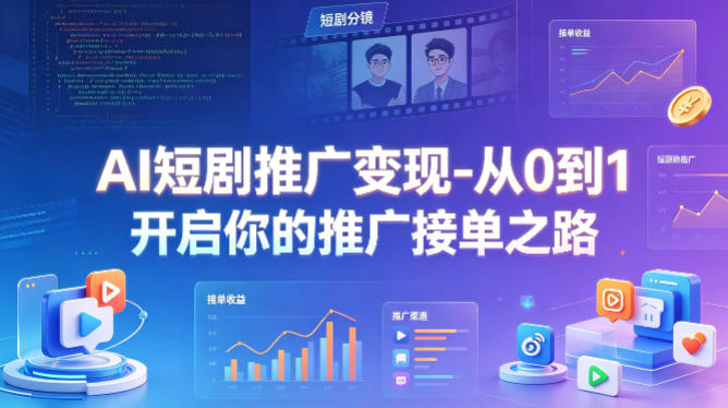 AI短剧推广变现-从0到1开启你的推广接单之路-卓越网创